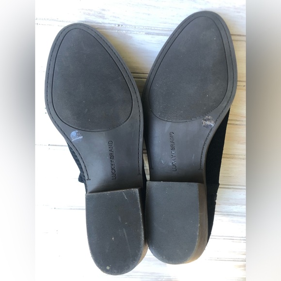 Lucky Brand Suede Leather Black Bootie Boots - Picture 11 of 13